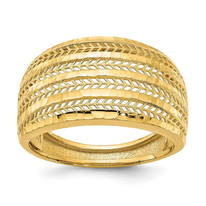14K Gelbgold Ring, poliert, Fantasie-Design