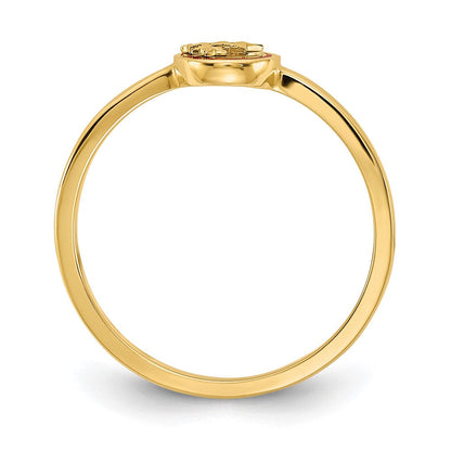 14K Gelbgold Ring emailliert mit diamantgeschliffenen Sternen