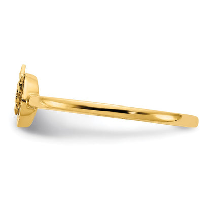 14K Gelbgold Ring emailliert mit diamantgeschliffenen Sternen