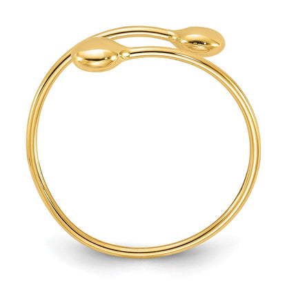 14K Gelbgold Poliert Verstellbar Mode Ring