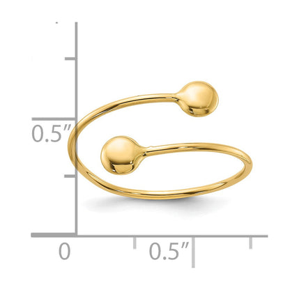 14K Gelbgold Poliert Verstellbar Mode Ring
