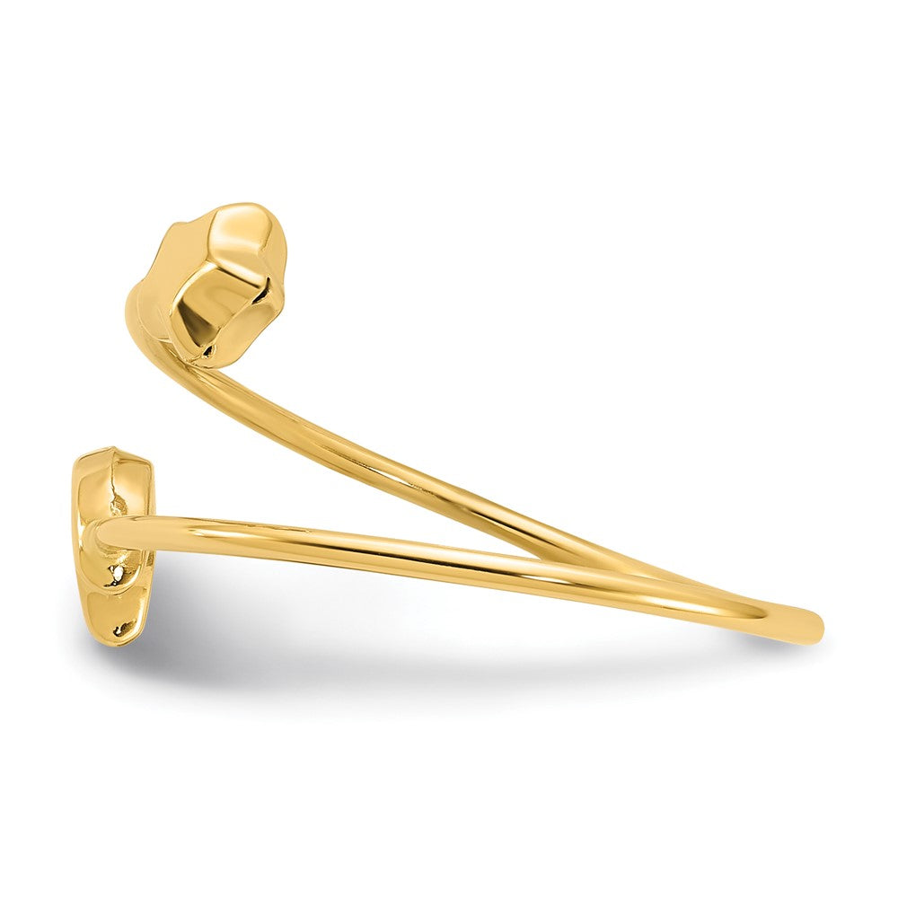 14K Gelbgold Poliert Verstellbar Mond und Stern Ring