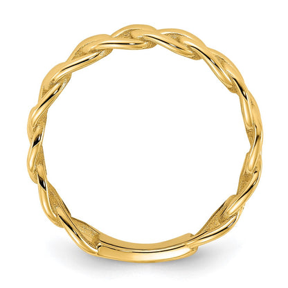 10K Gelbgold 10ky Poliert 5mm Panzer Glieder Ring Größe 6