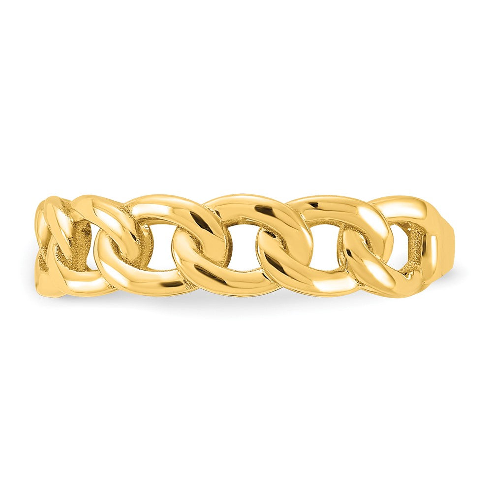 10K Gelbgold 10ky Poliert 5mm Panzer Glieder Ring Größe 6