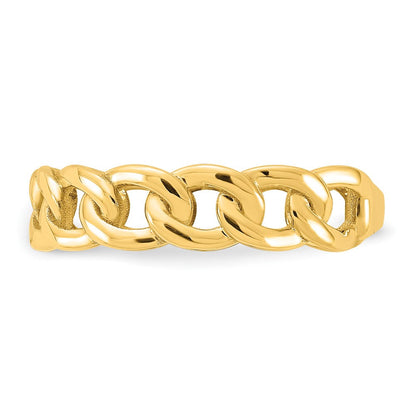 10K Gelbgold 10ky Poliert 5mm Panzer Glieder Ring Größe 6