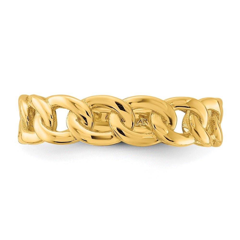 10K Gelbgold 10ky Poliert 5mm Panzer Glieder Ring Größe 6