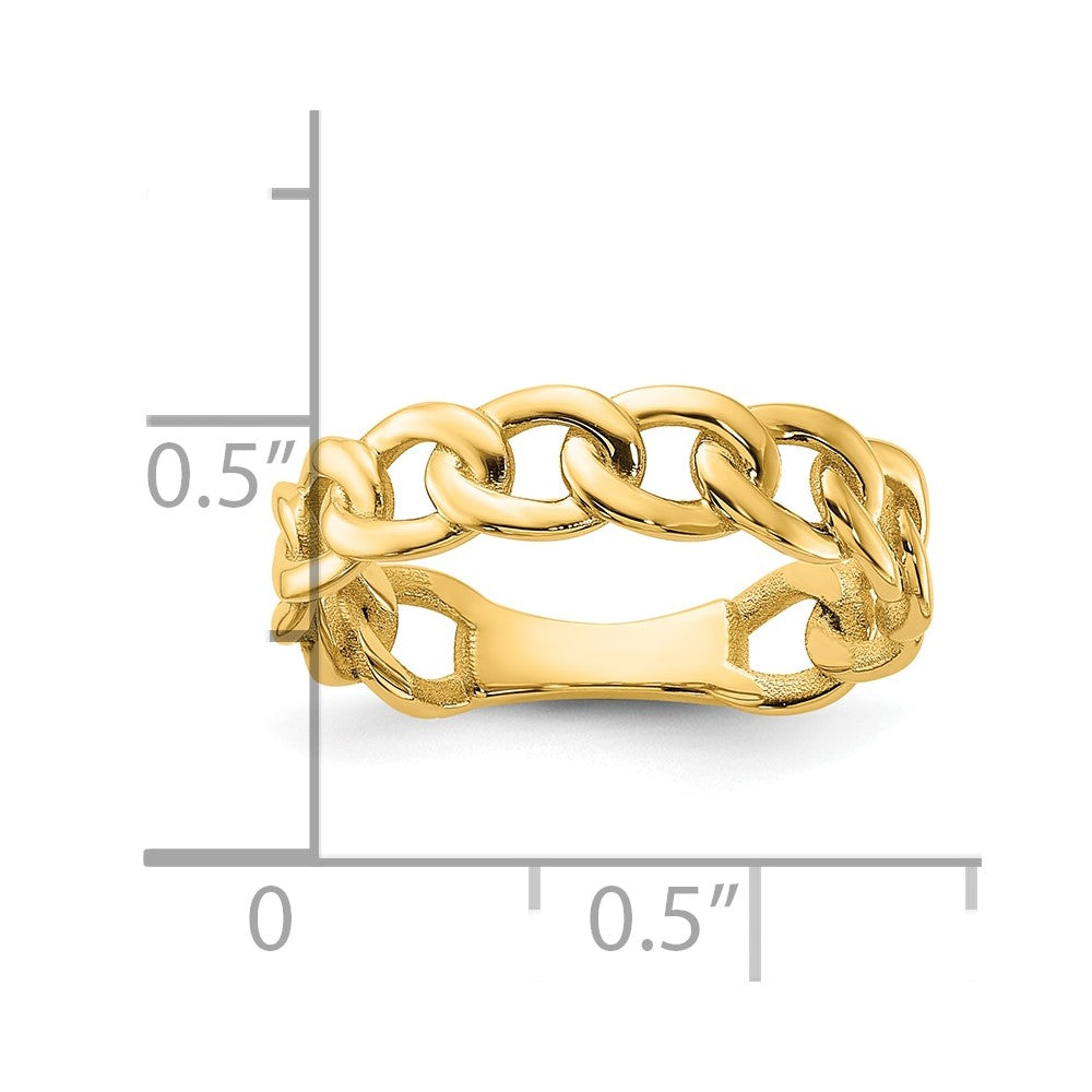 10K Gelbgold 10ky Poliert 5mm Panzer Glieder Ring Größe 6