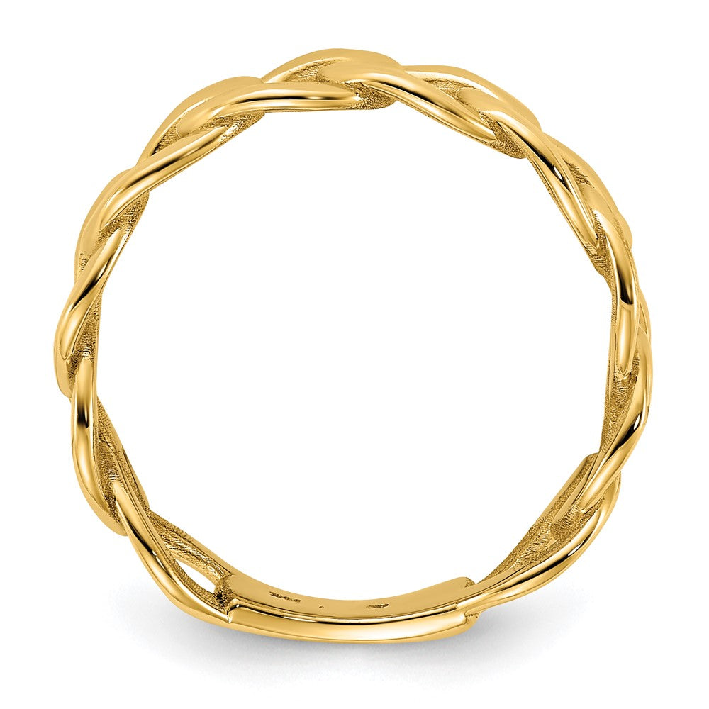 10K Gelbgold 10ky Poliert 8mm Herren Panzer Glieder Ring Größe 10