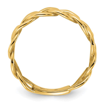 10K Gelbgold 10ky Poliert 8mm Herren Panzer Glieder Ring Größe 10