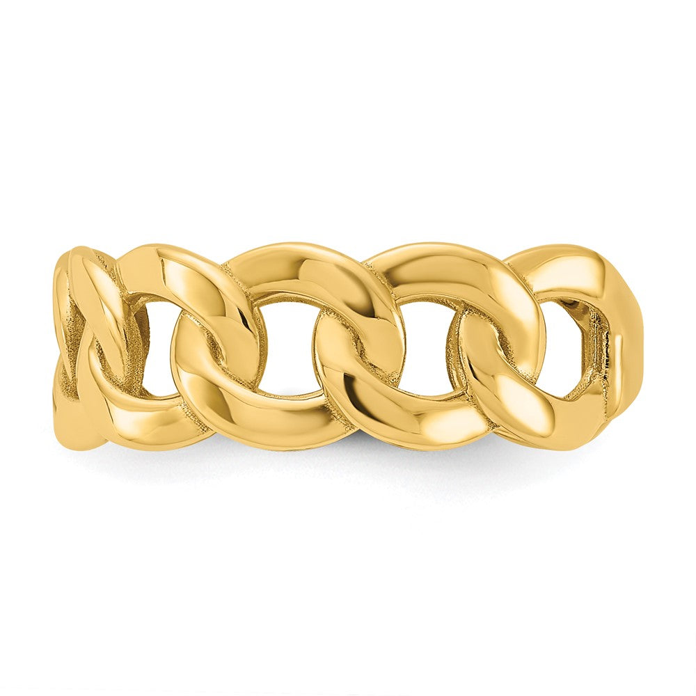 10K Gelbgold 10ky Poliert 8mm Herren Panzer Glieder Ring Größe 10