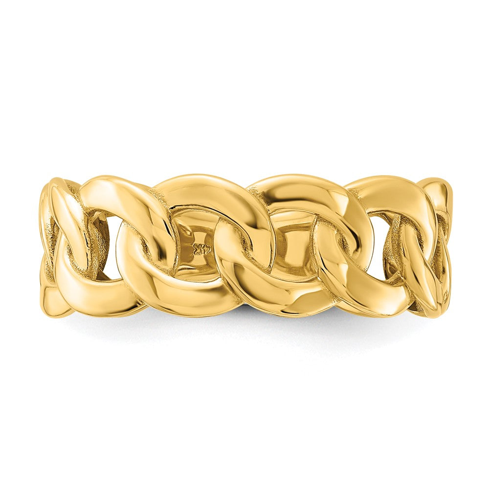 10K Gelbgold 10ky Poliert 8mm Herren Panzer Glieder Ring Größe 10