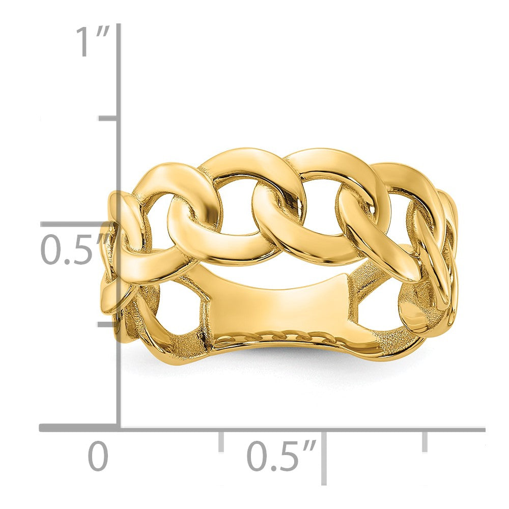 14K Gelbgold Poliert 8mm Herren Panzer Glieder Ring
