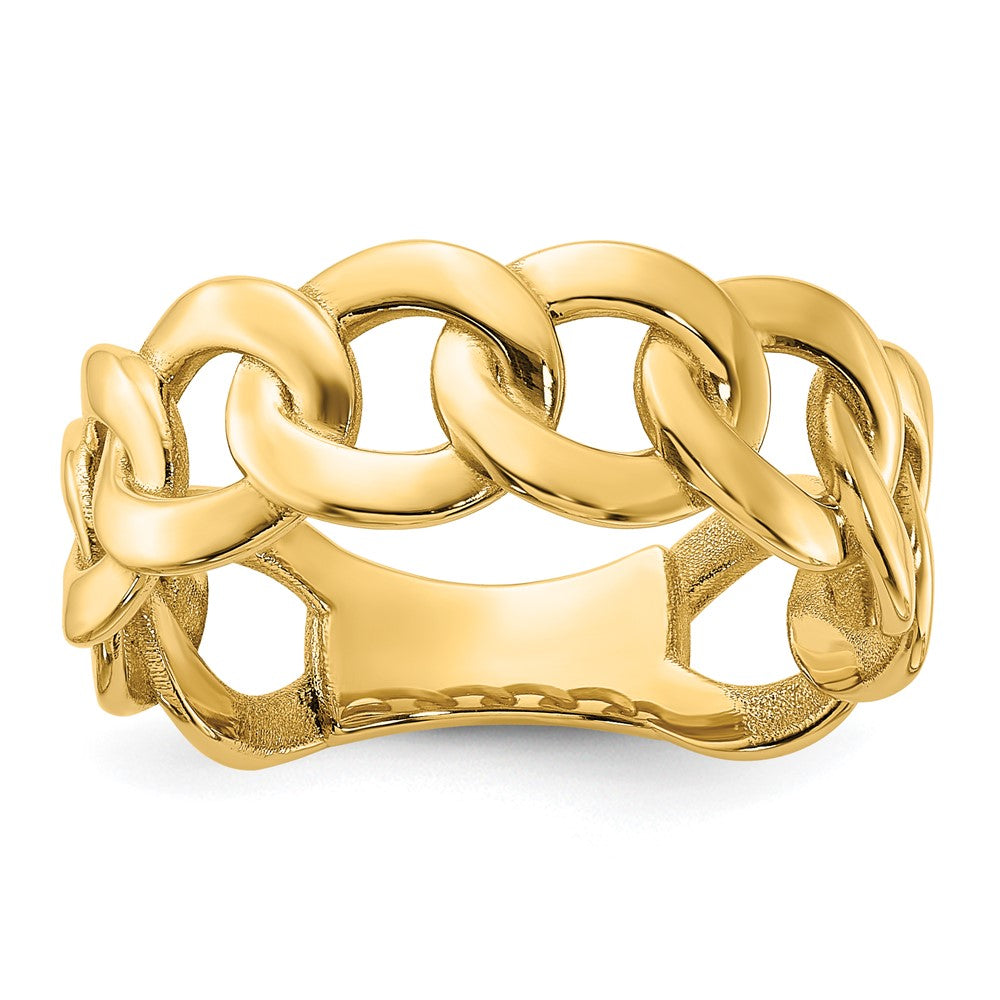 10K Gelbgold 10ky Poliert 8mm Herren Panzer Glieder Ring Größe 10