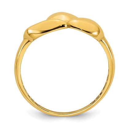 14K Gelbgold Poliert Trio Gewölbt Ring