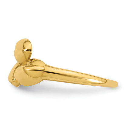 14K Gelbgold Poliert Trio Gewölbt Ring