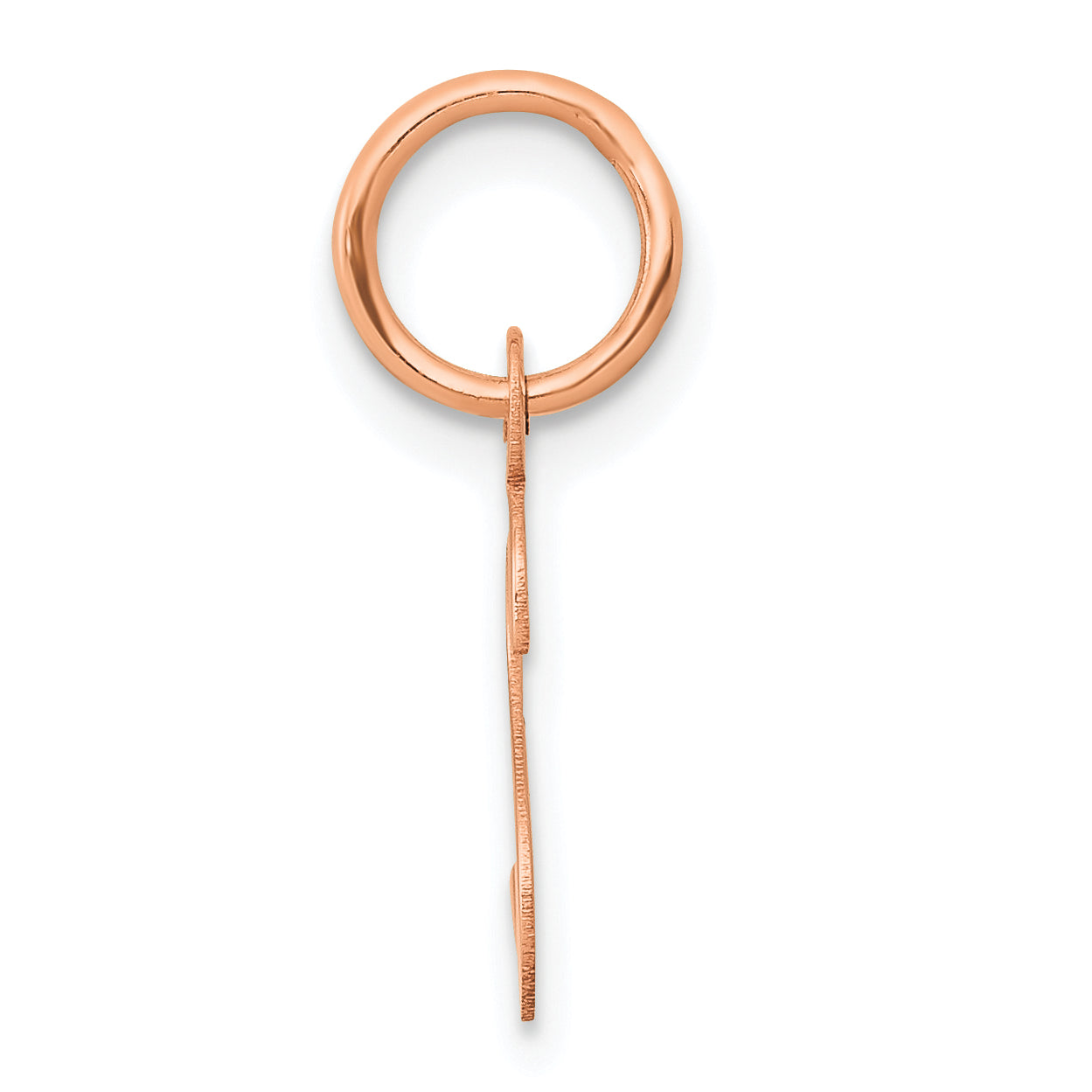 14K Roségold Schräg Block Initiale S Charm