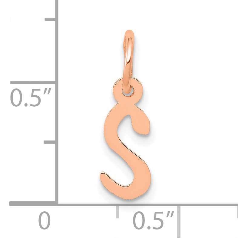 14K Roségold Schräg Block Initiale S Charm