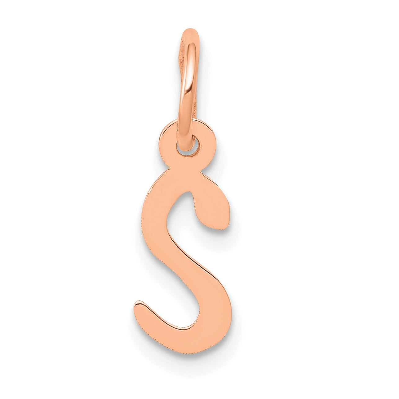 14K Roségold Schräg Block Initiale S Charm