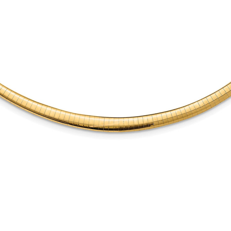 14K Gelb & Rhodium mit Rhodium 3/6mm Abgestuft Wendbar Omega Halskette