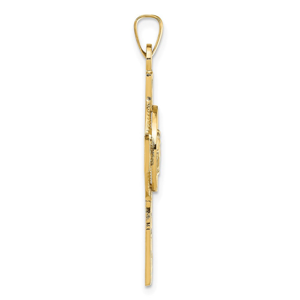 14K Gelbgold Kreuz-Anhänger mit Wundertätiger Medaille