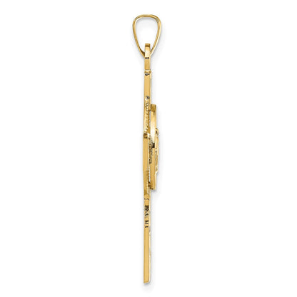 14K Gelbgold Kreuz-Anhänger mit Wundertätiger Medaille