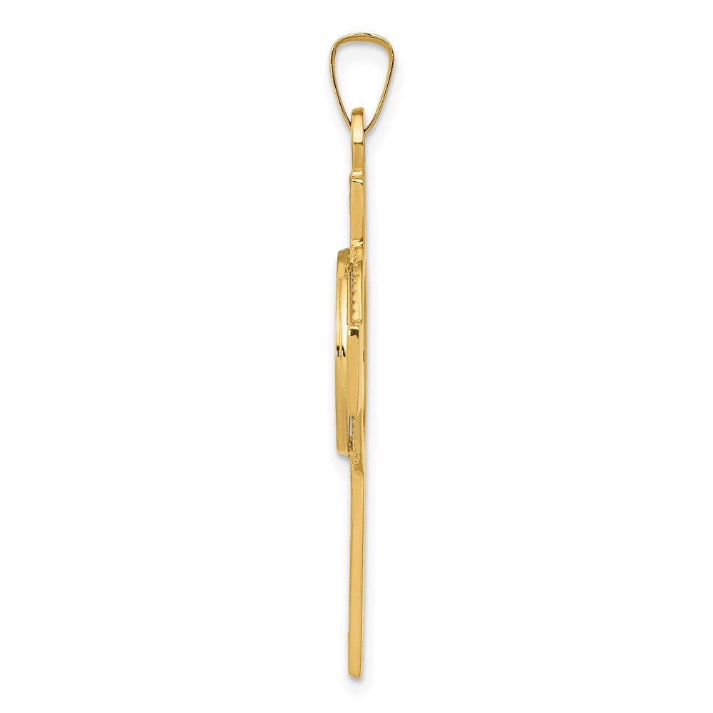 14K Gelbgold Kreuzanhänger mit Sankt-Antonius-Medaille