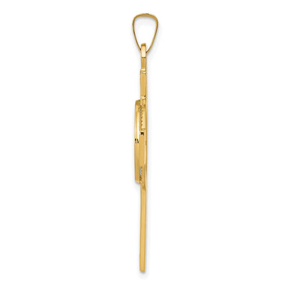 14K Gelbgold Kreuzanhänger mit Sankt-Antonius-Medaille