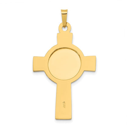 14K Gelbgold Kreuzanhänger mit Sankt-Antonius-Medaille