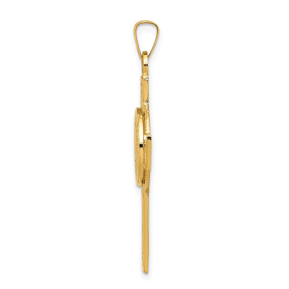 14K Gelbgold Kreuz mit St.-Christophorus-Medaillen-Anhänger