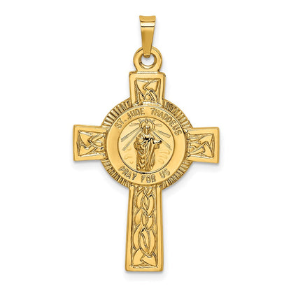 14K Gelbgold Kreuz-Anhänger mit St.-Jude-Medaille