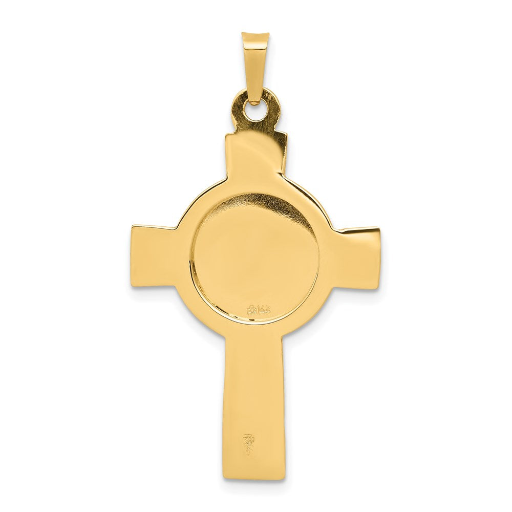14K Gelbgold Kreuz mit St.-Michael-Medaille-Anhänger