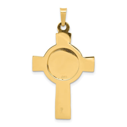 14K Gelbgold Kreuz mit St.-Michael-Medaille-Anhänger