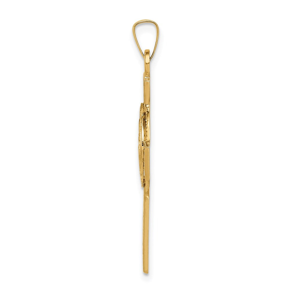 14 Karat Gelbgold Kreuz-Anhänger mit Air-Force-Emblem