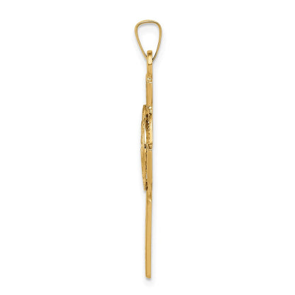 14 Karat Gelbgold Kreuz-Anhänger mit Air-Force-Emblem