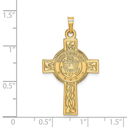 14K Gelbgold Militärabzeichen-Kreuzanhänger