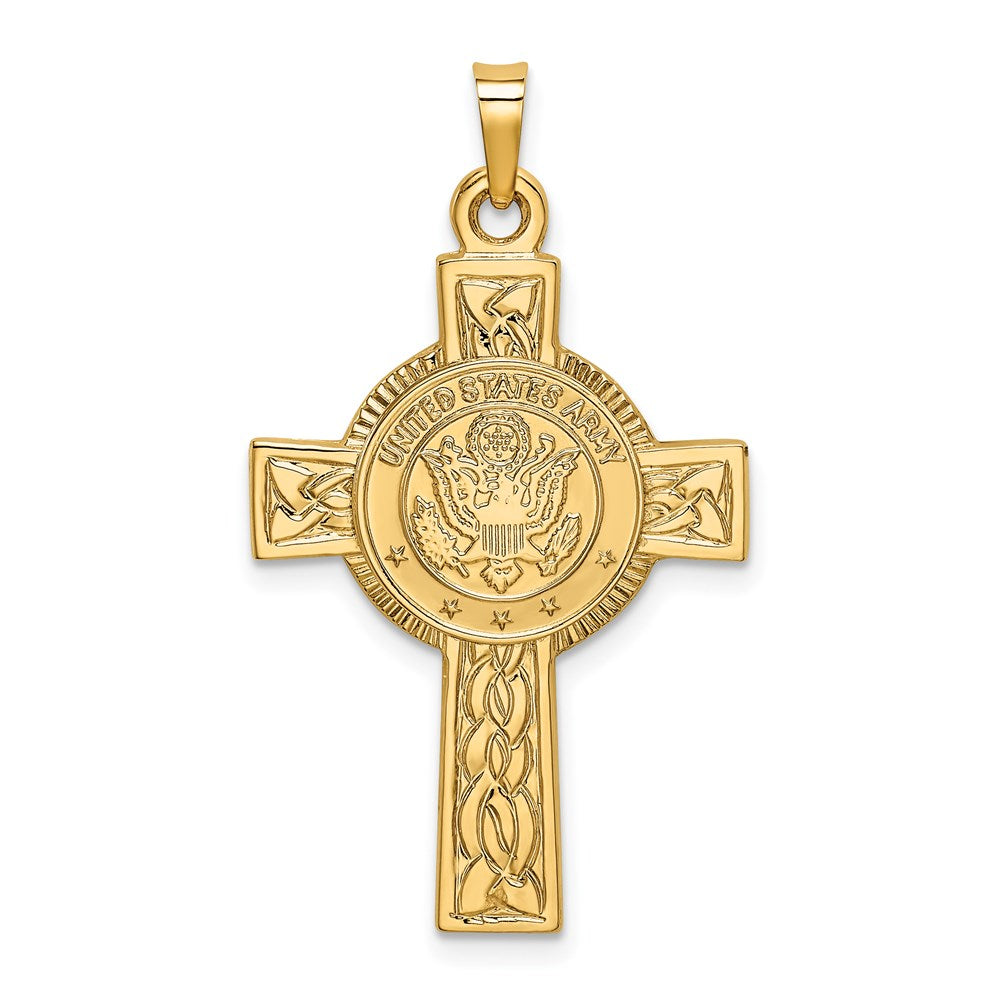 14K Gelbgold Militärabzeichen-Kreuzanhänger