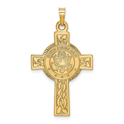 14K Gelbgold Militärabzeichen-Kreuzanhänger