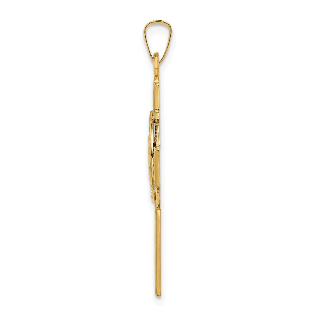 14K Gelbgold Kreuz-Anhänger mit Küstenwache-Insignie