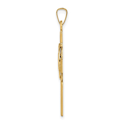 14K Gelbgold Kreuz-Anhänger mit Küstenwache-Insignie