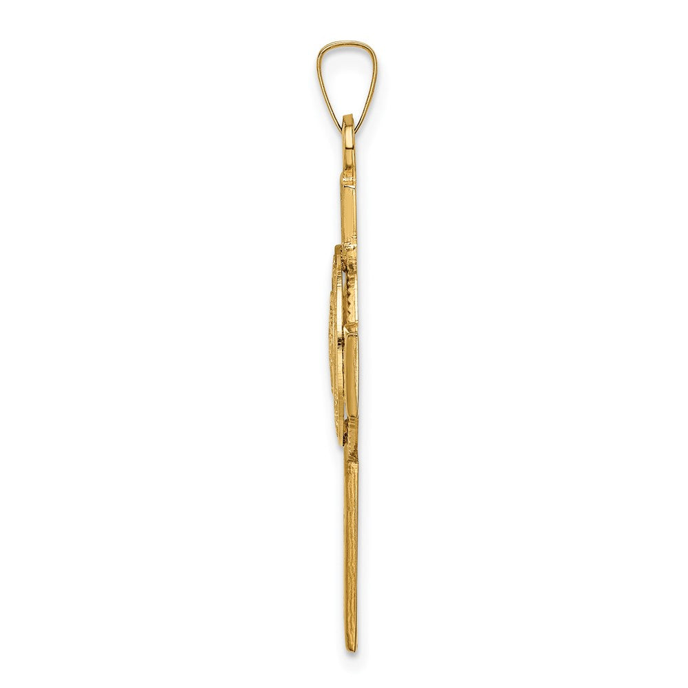 14K Gelbgold-Kreuzanhänger mit Marine-Corps-Insignie