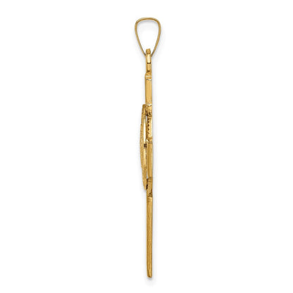 14K Gelbgold-Kreuzanhänger mit Marine-Corps-Insignie