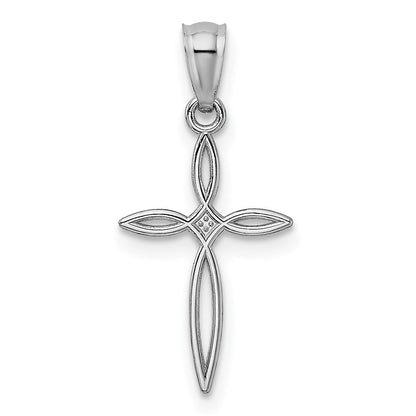 14K Weißgold Passion Kreuz Charm