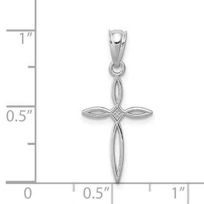 14K Weißgold Passion Kreuz Charm