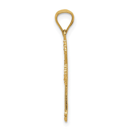 14K Gelbgold Passion Kreuz Anhänger