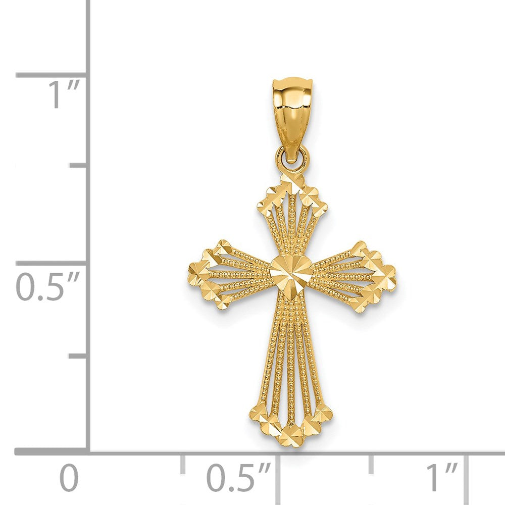14K Gelbgold Passion Kreuz Anhänger