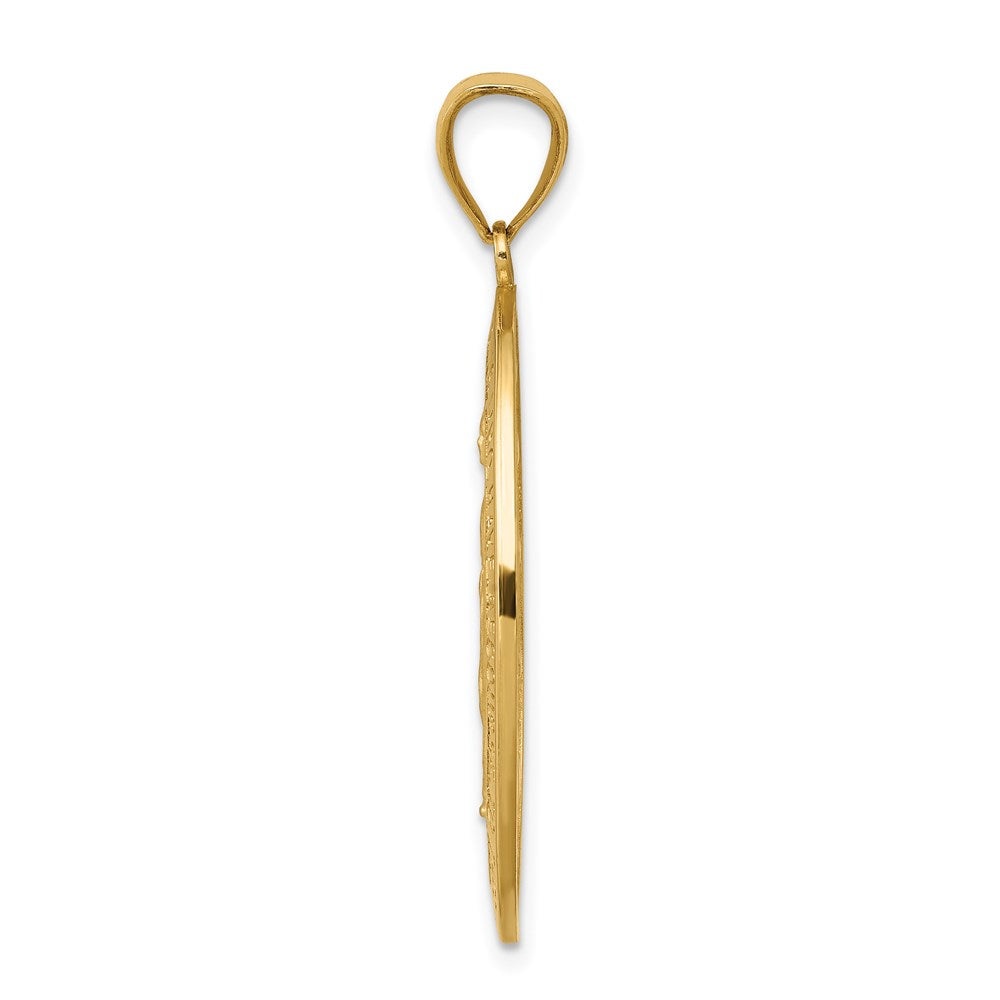 14K Gelbgold Miraculous-Medaille-Anhänger