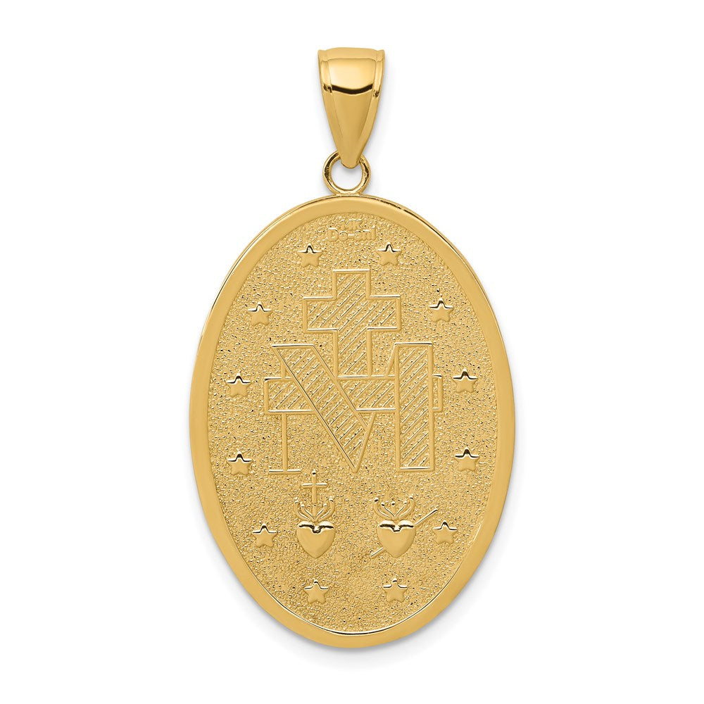 14K Gelbgold Miraculous-Medaille-Anhänger
