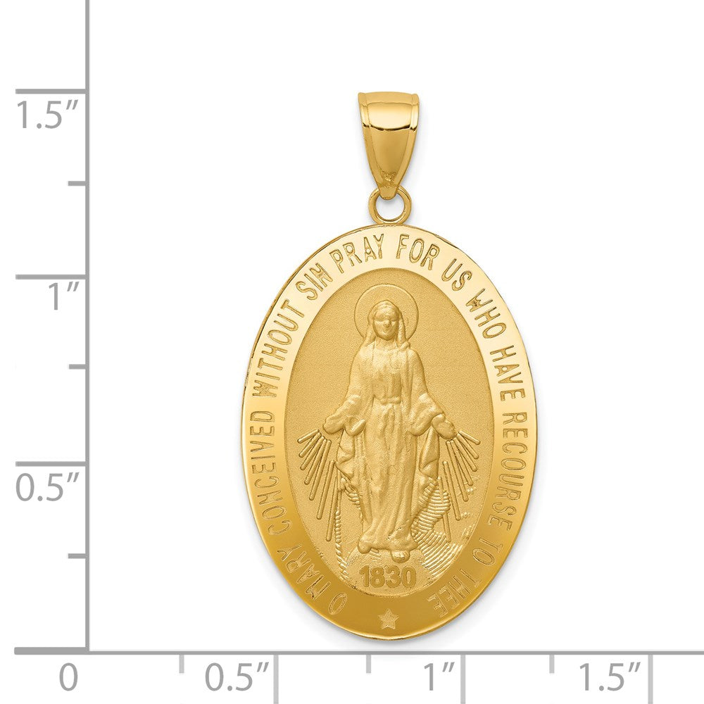 14K Gelbgold Miraculous-Medaille-Anhänger