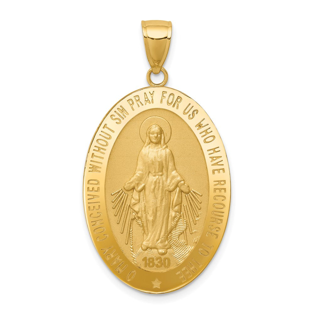 14K Gelbgold Miraculous-Medaille-Anhänger