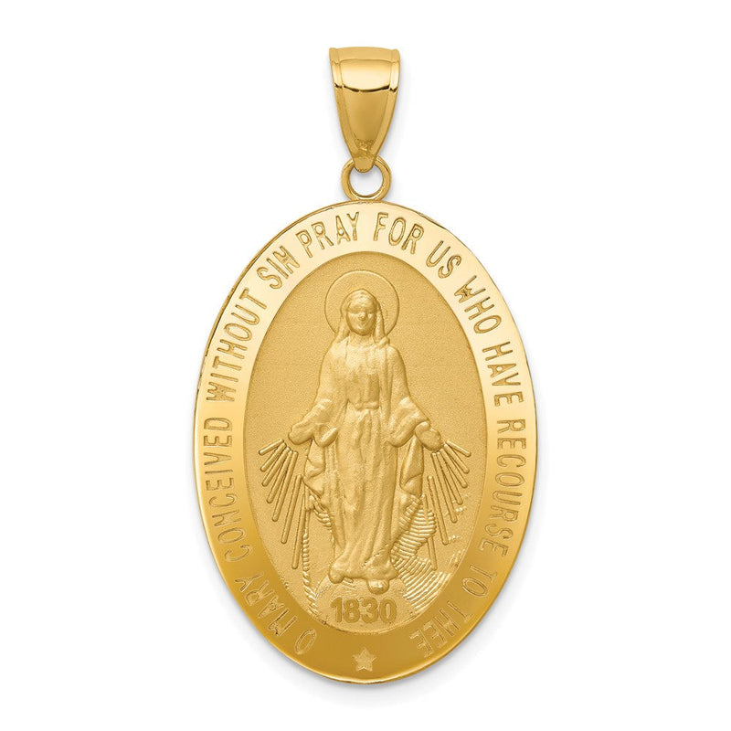 14K Gelbgold Miraculous-Medaille-Anhänger